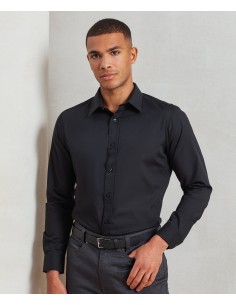 P-PR204-Mens Long Sleeve Fitted Poplin Shirt 2